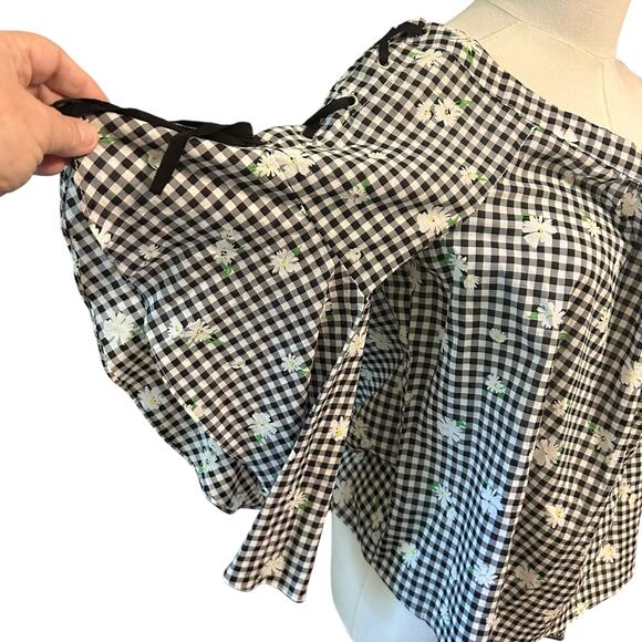 MM by My Michelle NWT Women Crop Top SZ Large 3/4 Bell Tie up Sleeve Shirt Boho - Picture 6 of 9